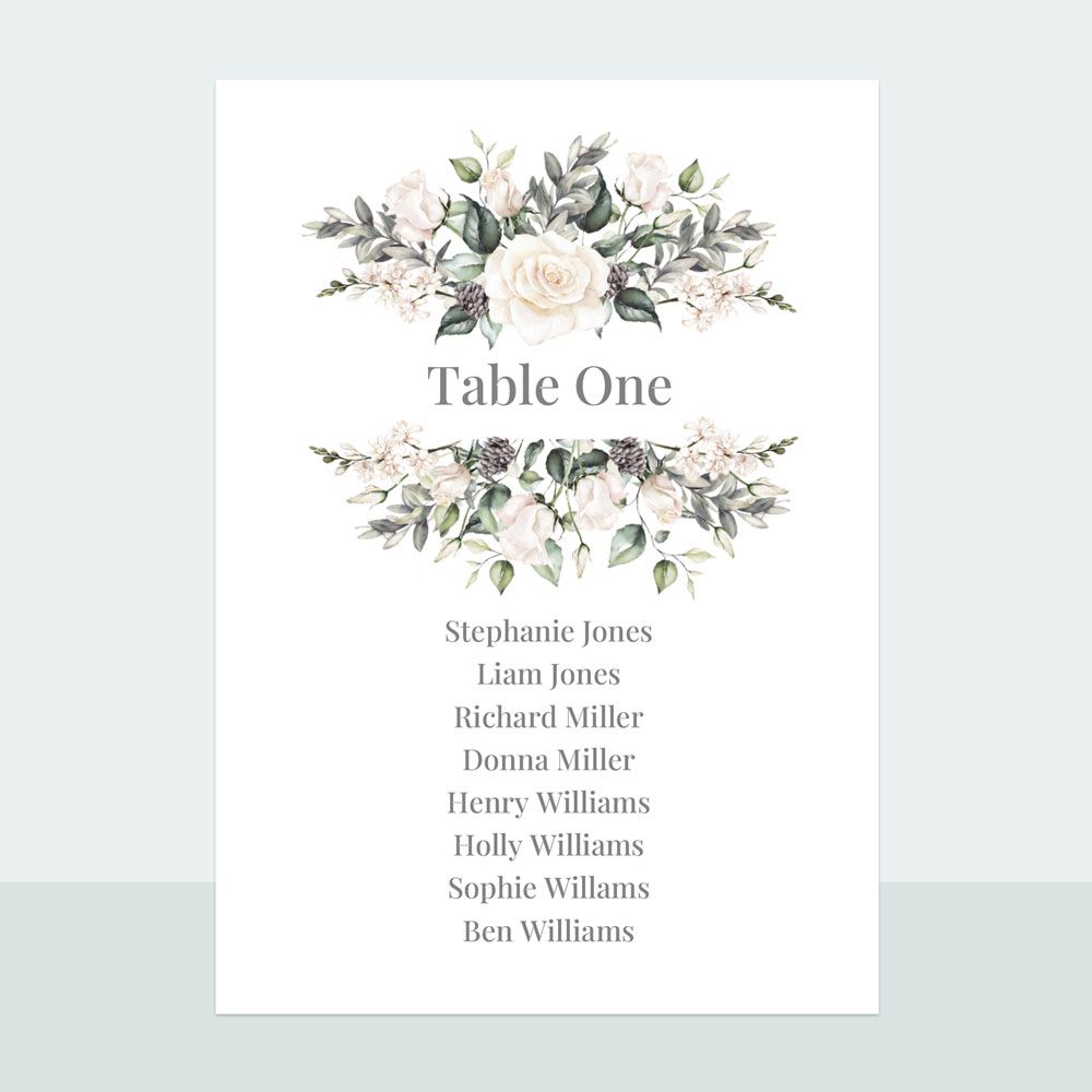 Winter Bouquet - Table Plan Cards
