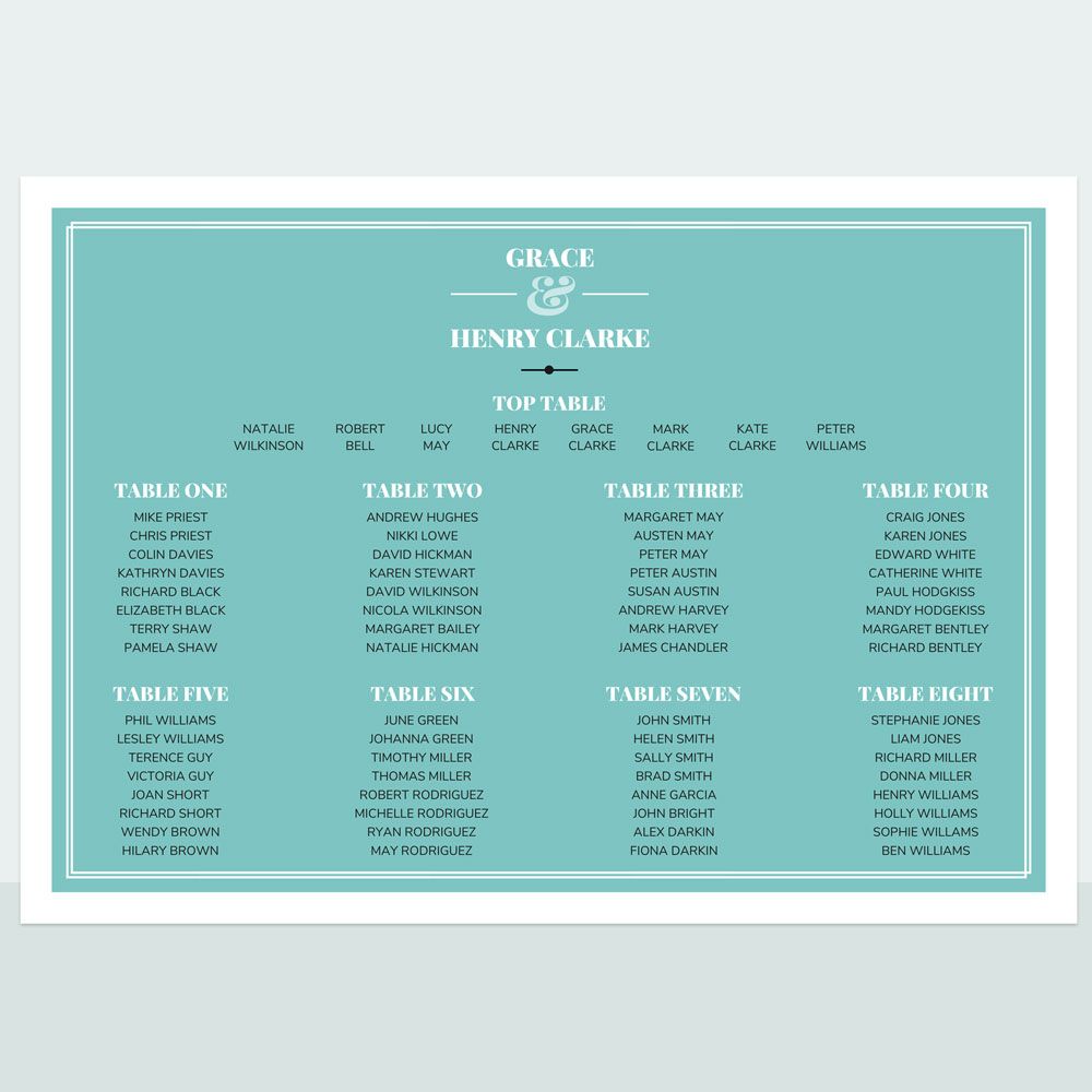 Chic Typography Bespoke - Table Plan