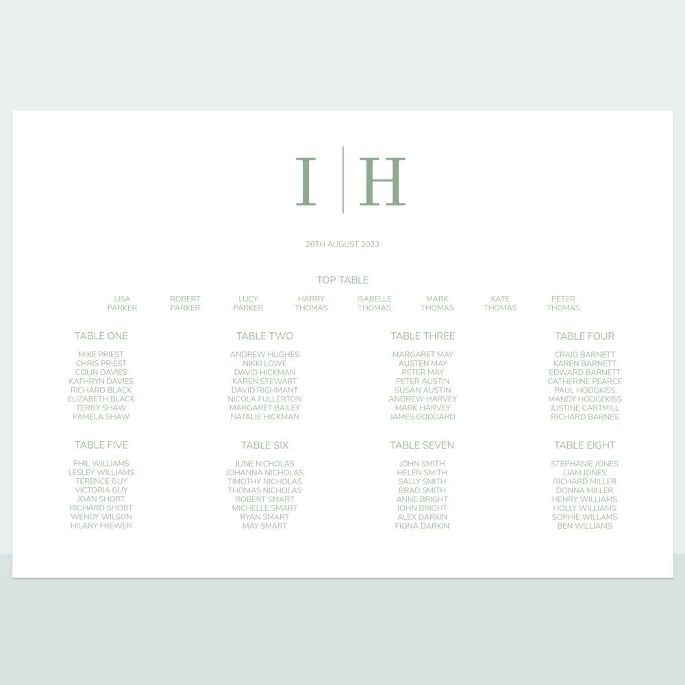 Classic Modern Monogram - Table Plan