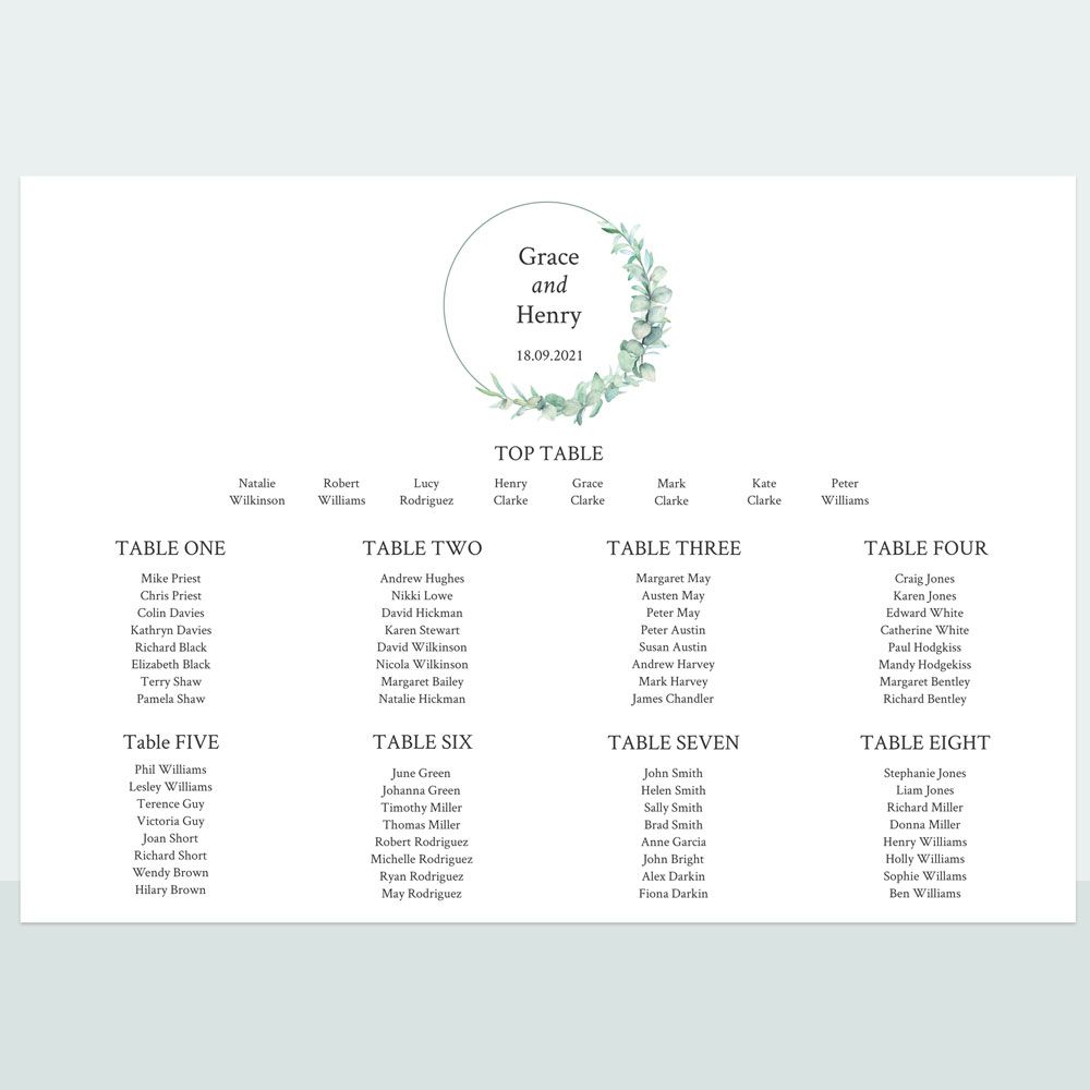 Greenery Garland - Table Plan