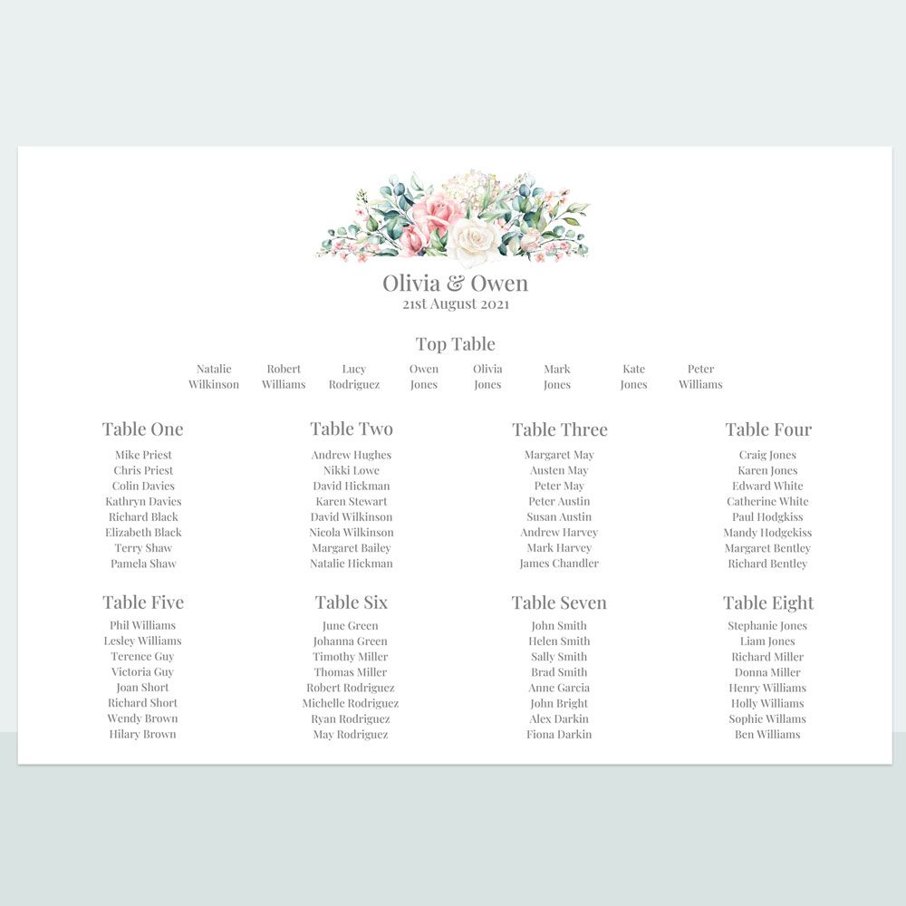 Summer Bouquet - Table Plan