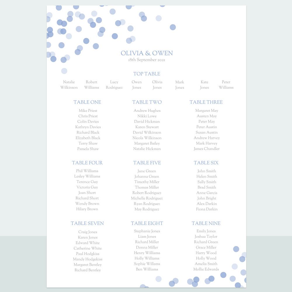 Confetti Sprinkle - Table Plan