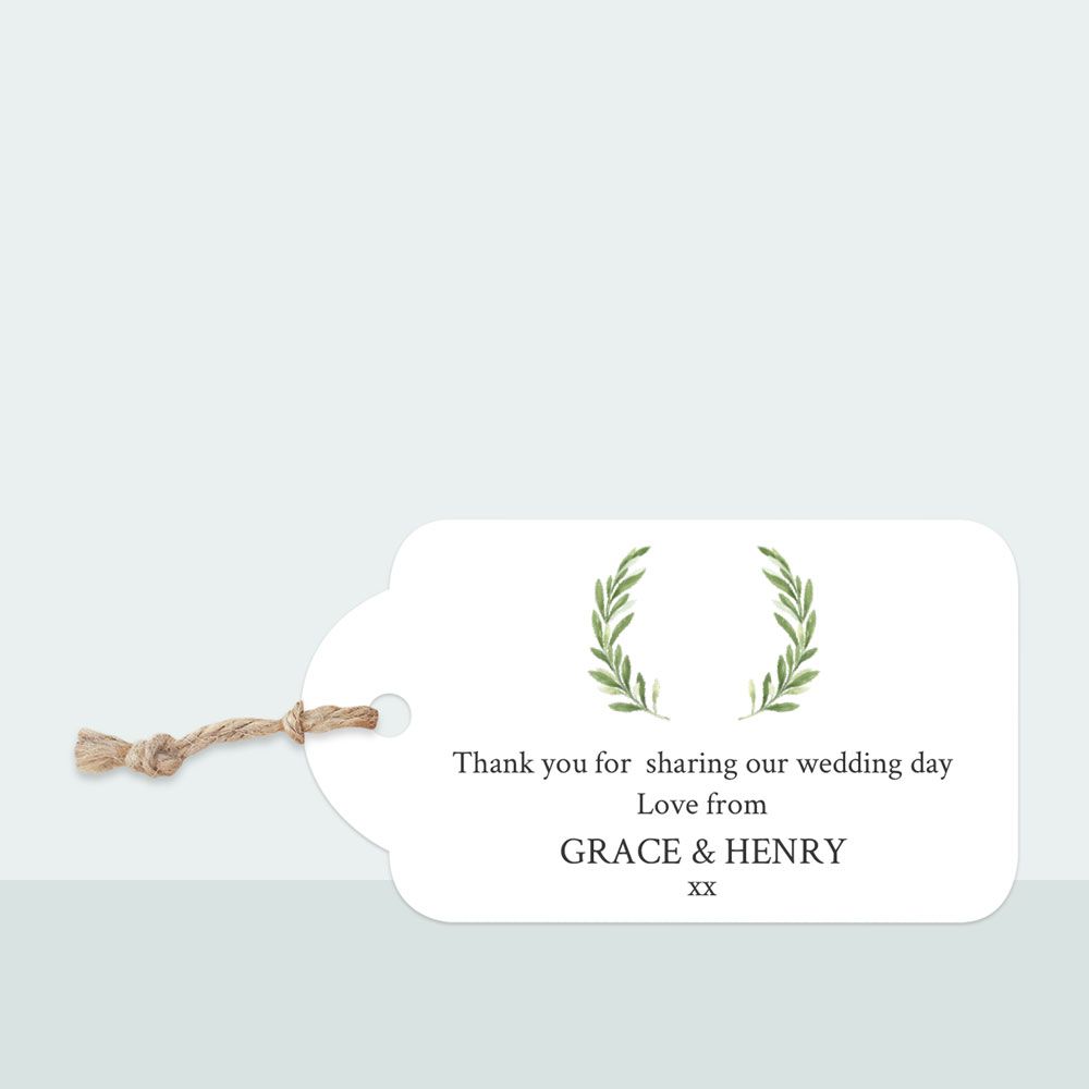 Olive Wreath - Favour Tag