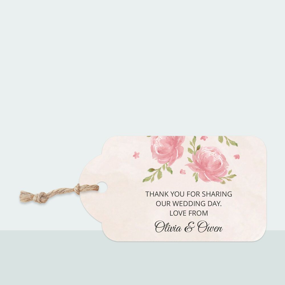 Painted Peonies - Favour Tag