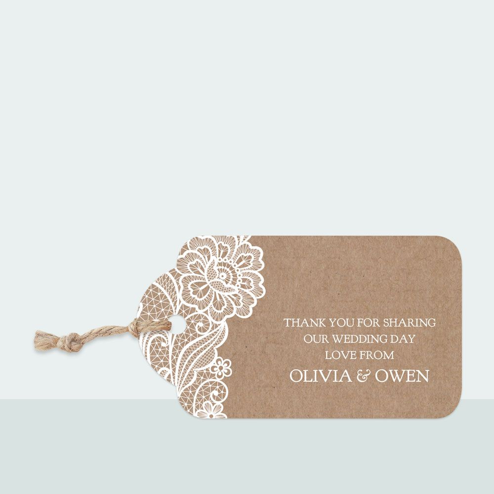 Traditional Rustic Lace - Favour Tag