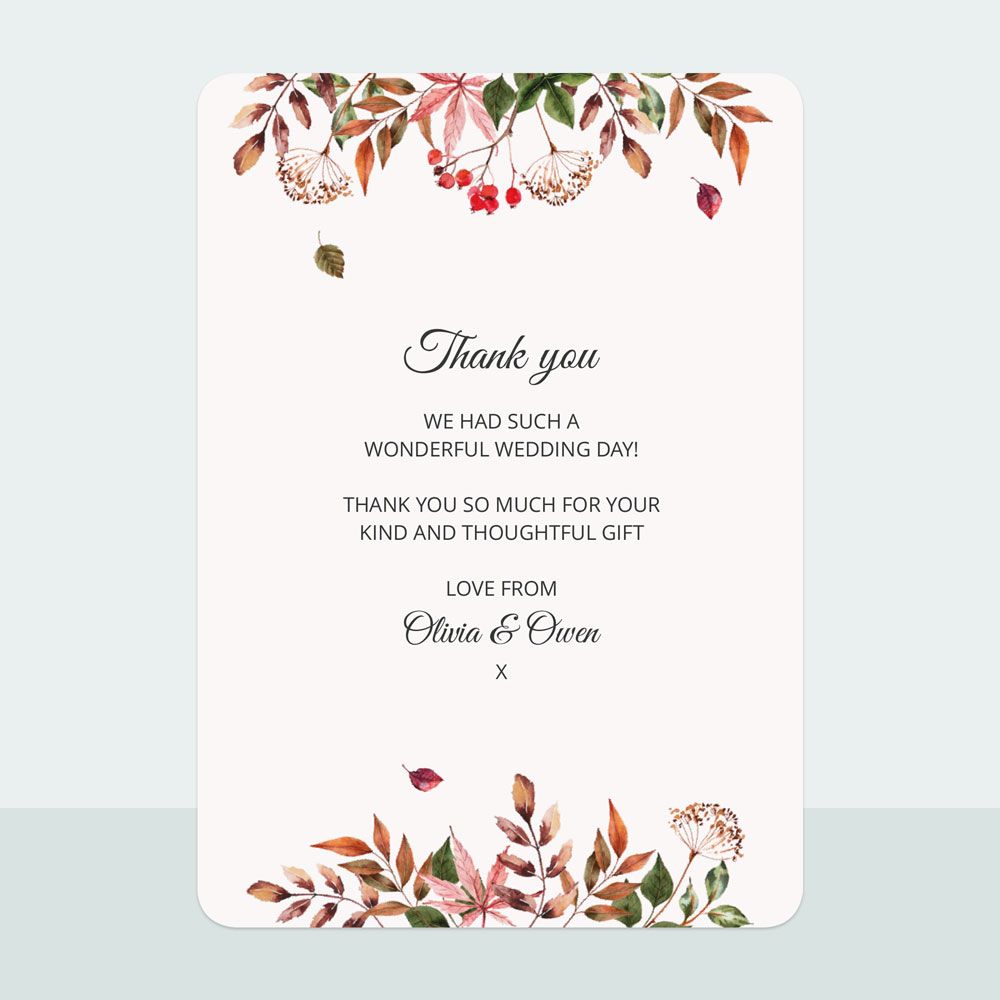 Autumn Leaves - Thank You Card
