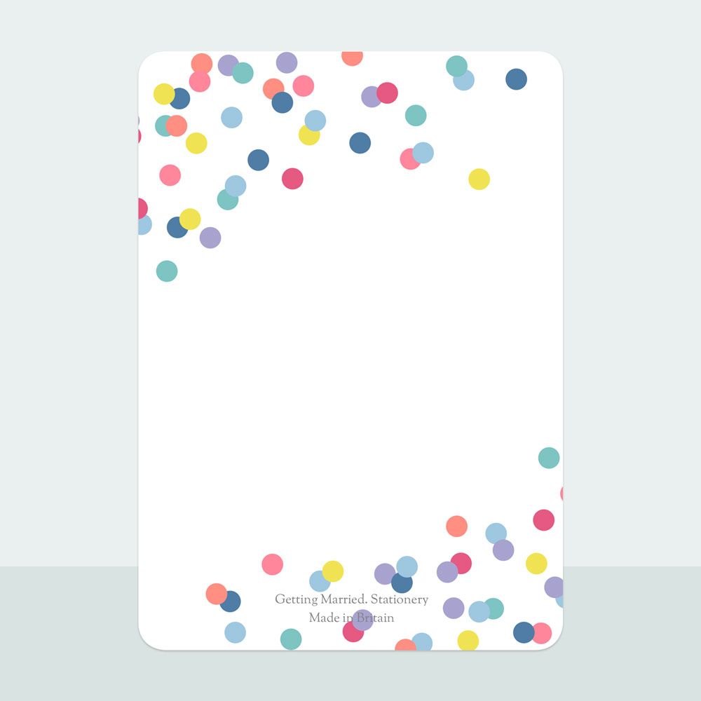 Colourful Confetti - Thank You Card
