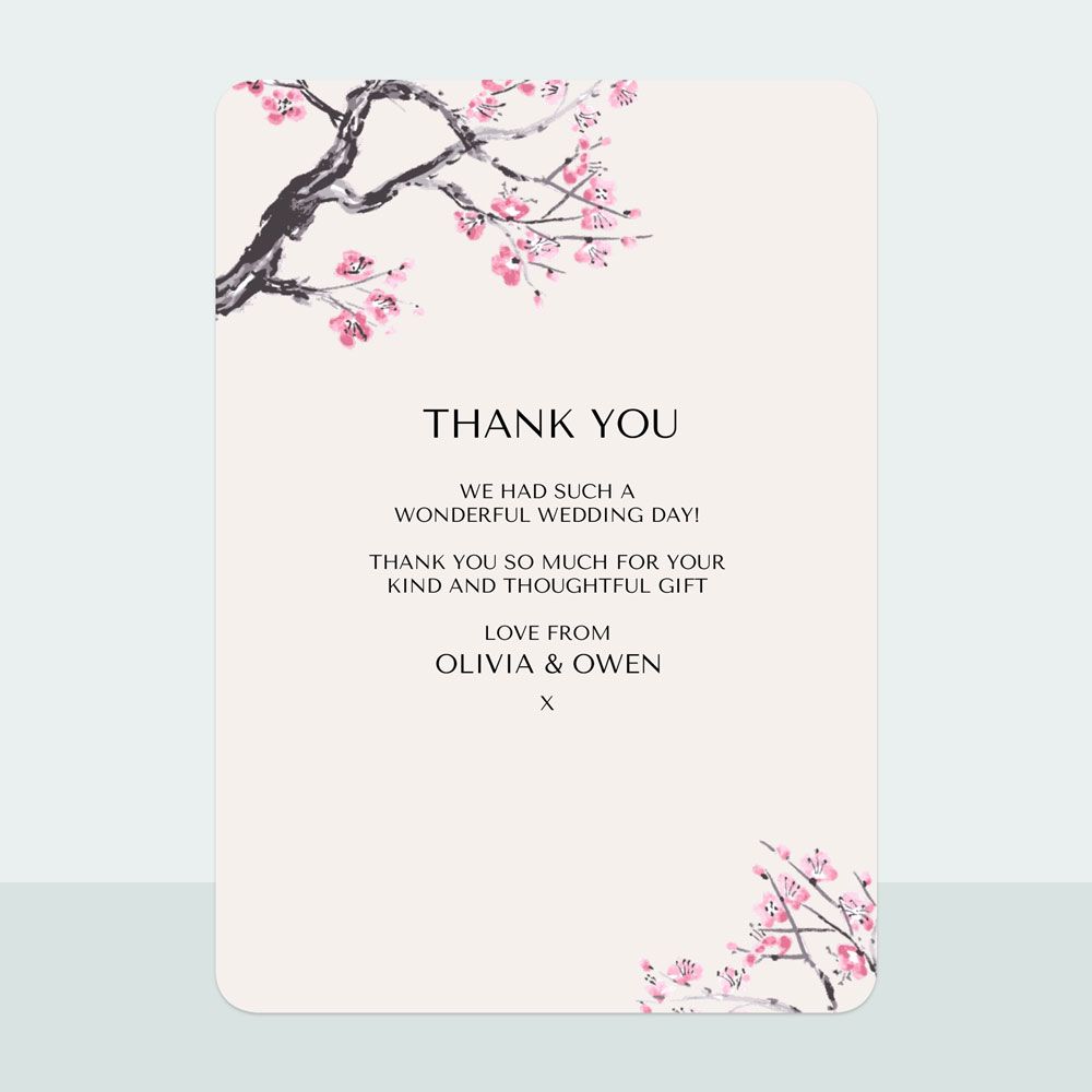 Cherry Blossom - Thank You Card