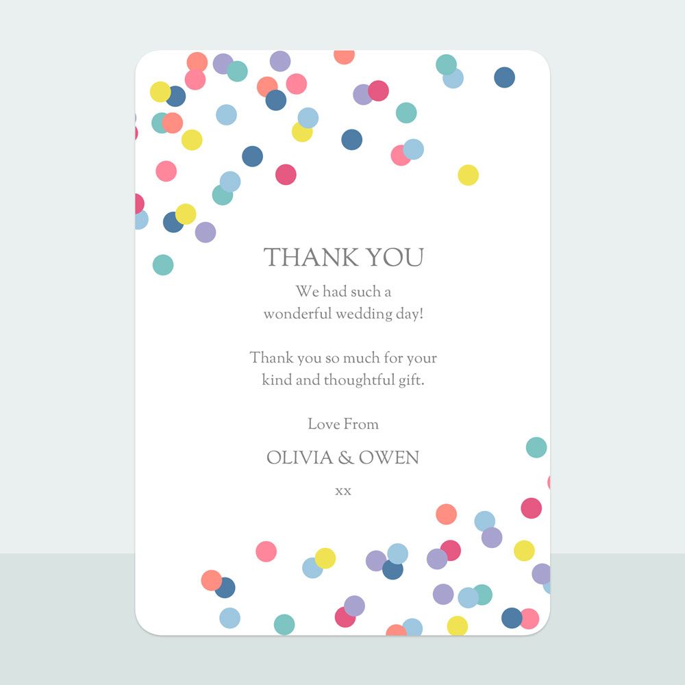 Colourful Confetti - Thank You Card