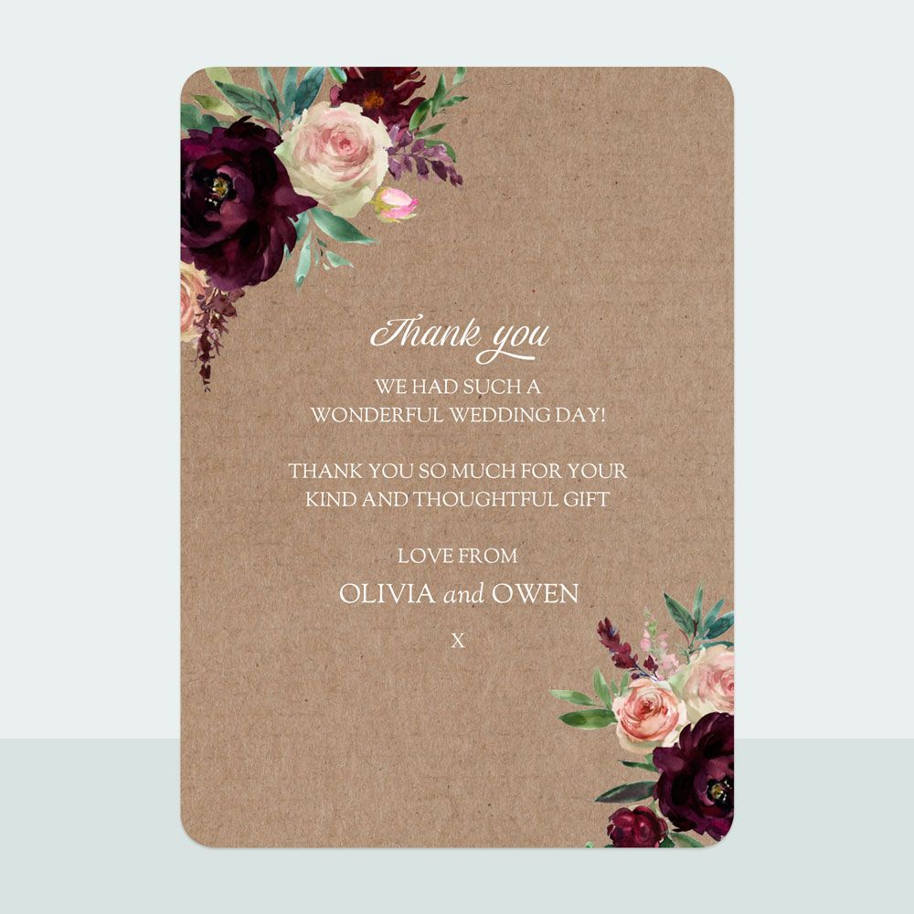 Kraft Flowers - Thank You Card