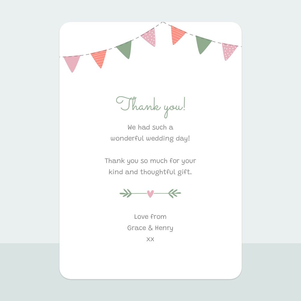 Rustic Bunting - Thank You Card