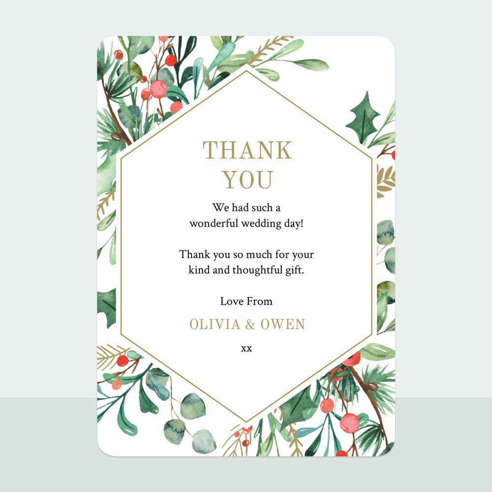 Winter Berry - Thank You Card