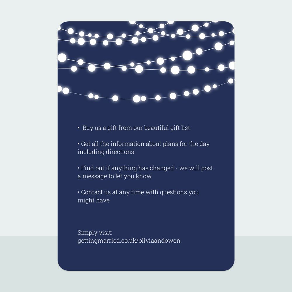 Fairy Lights - Wedding Invitation & Information Card Suite