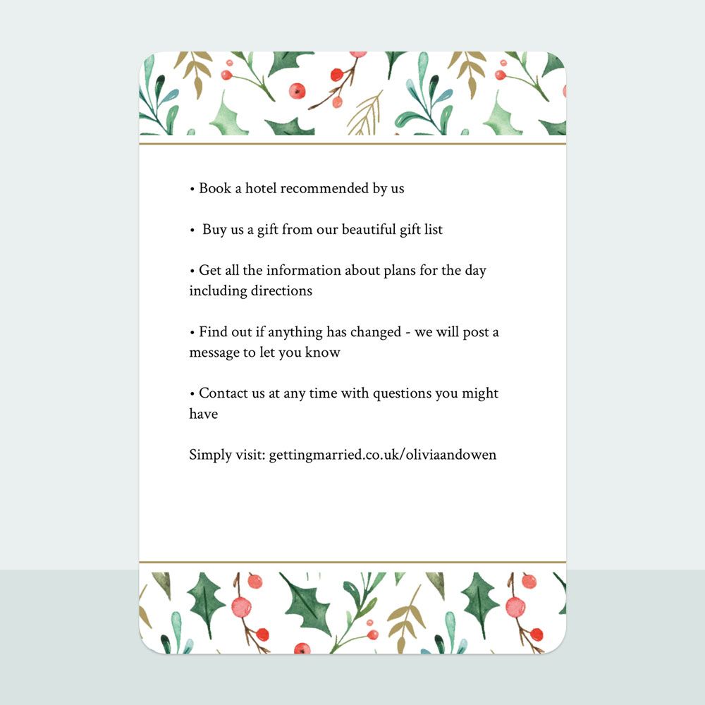 Winter Berry - Wedding Invitation & Information Card Suite