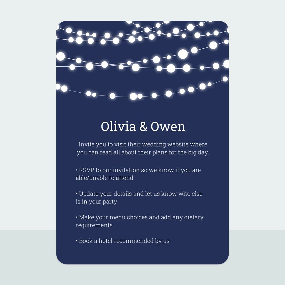 Fairy Lights - Wedding Invitation & Information Card Suite