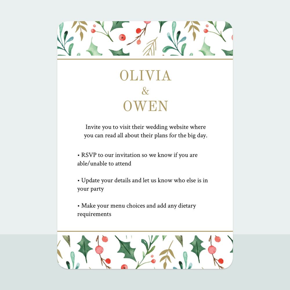 Winter Berry - Wedding Invitation & Information Card Suite