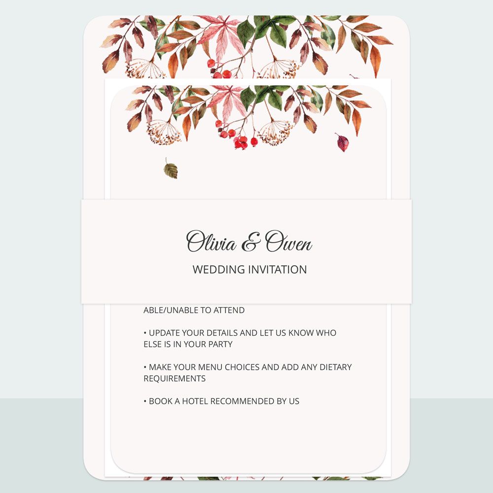 Autumn Leaves - Wedding Invitation & Information Card Suite