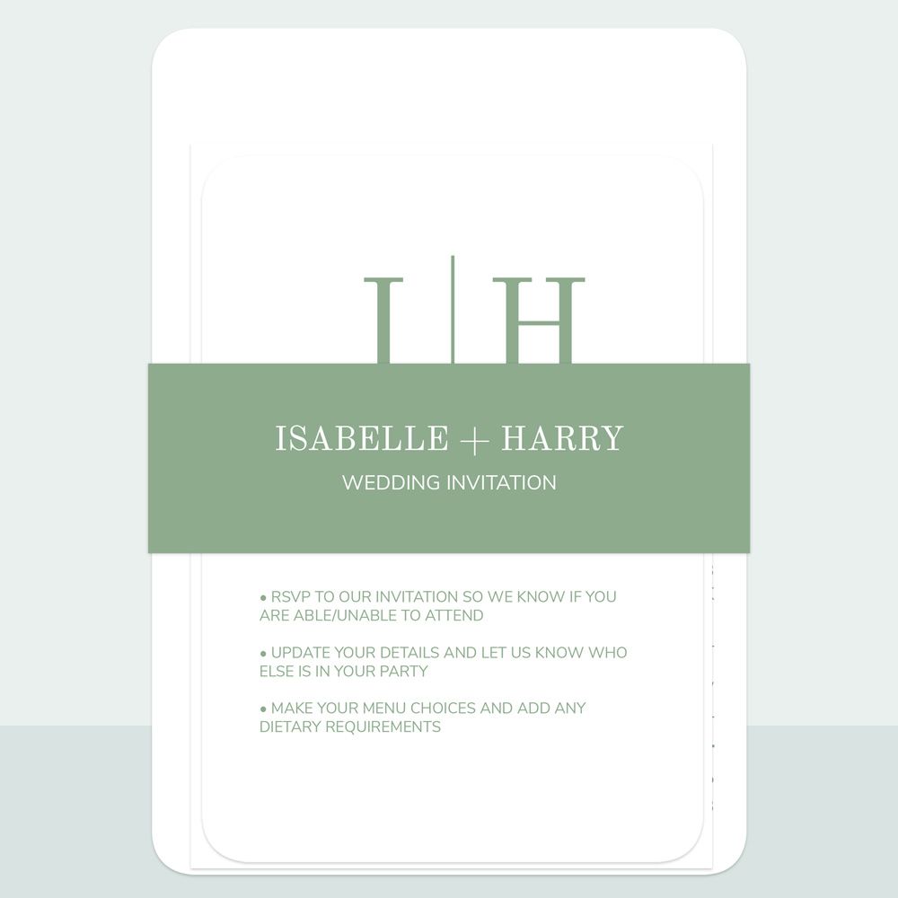 Classic Modern Monogram - Wedding Invitation & Information Card Suite