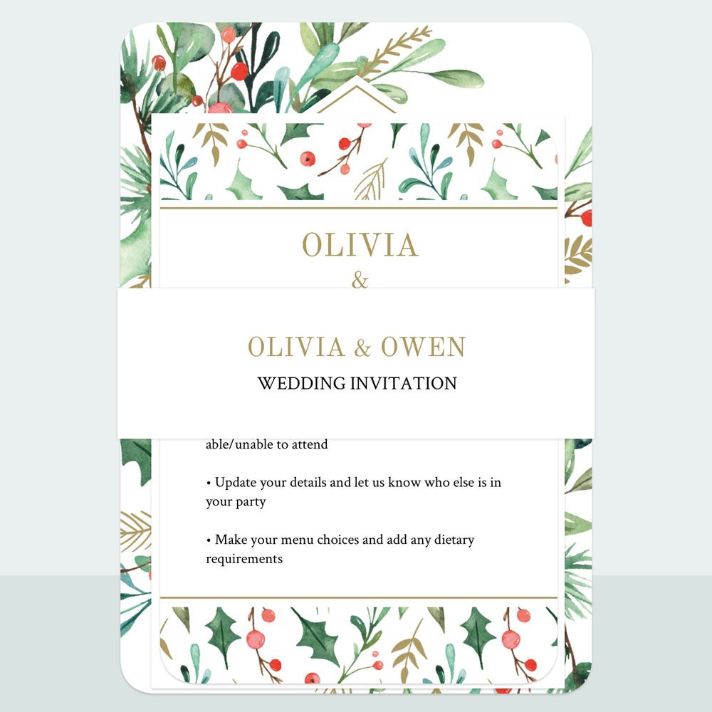 Winter Berry - Wedding Invitation & Information Card Suite