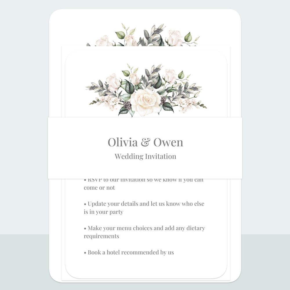 Winter Bouquet - Wedding Invitation & Information Card Suite