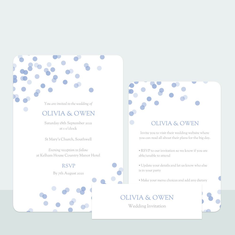 Confetti Sprinkle - Wedding Invitation & Information Card Suite