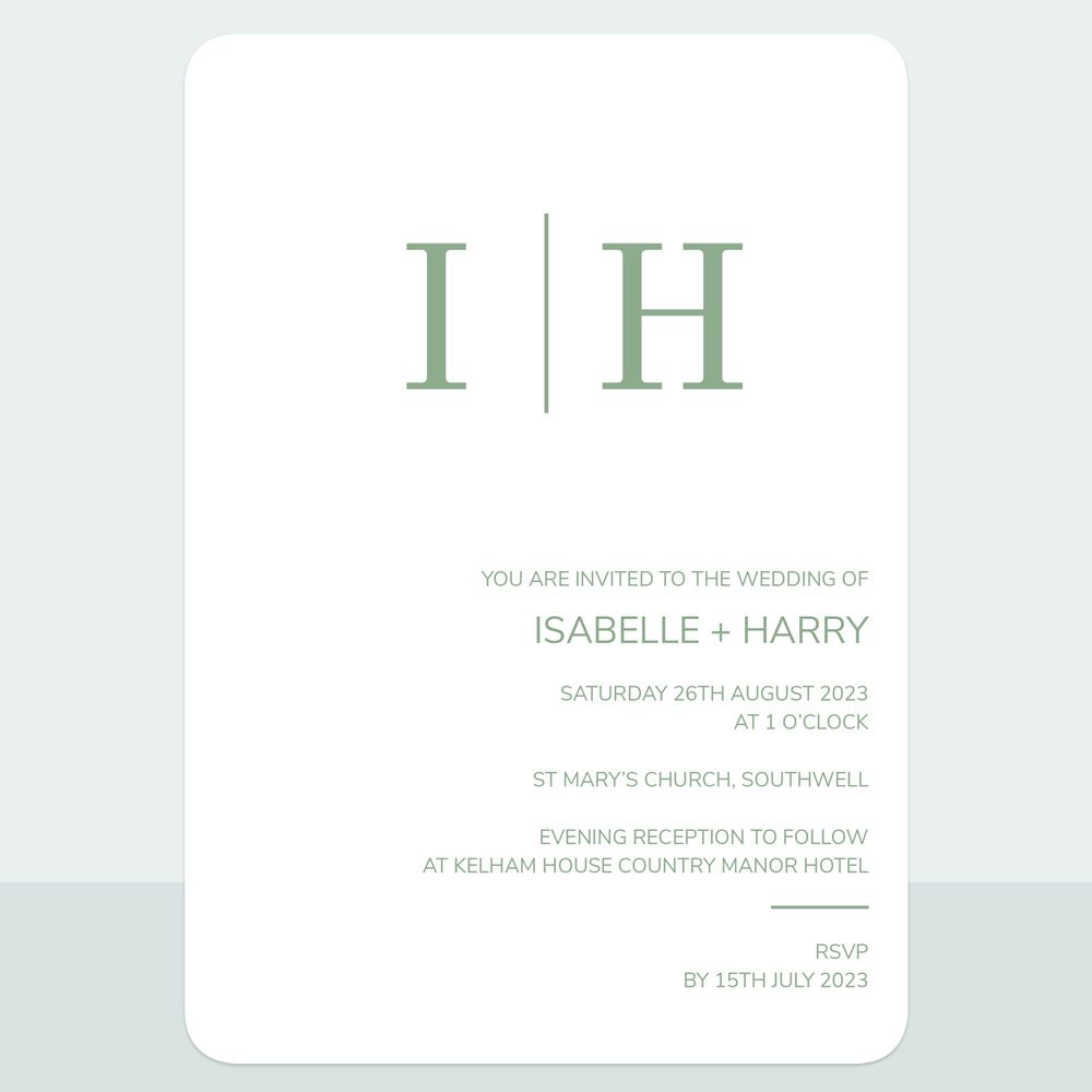 Classic Modern Monogram - Wedding Invitation & Information Card Suite