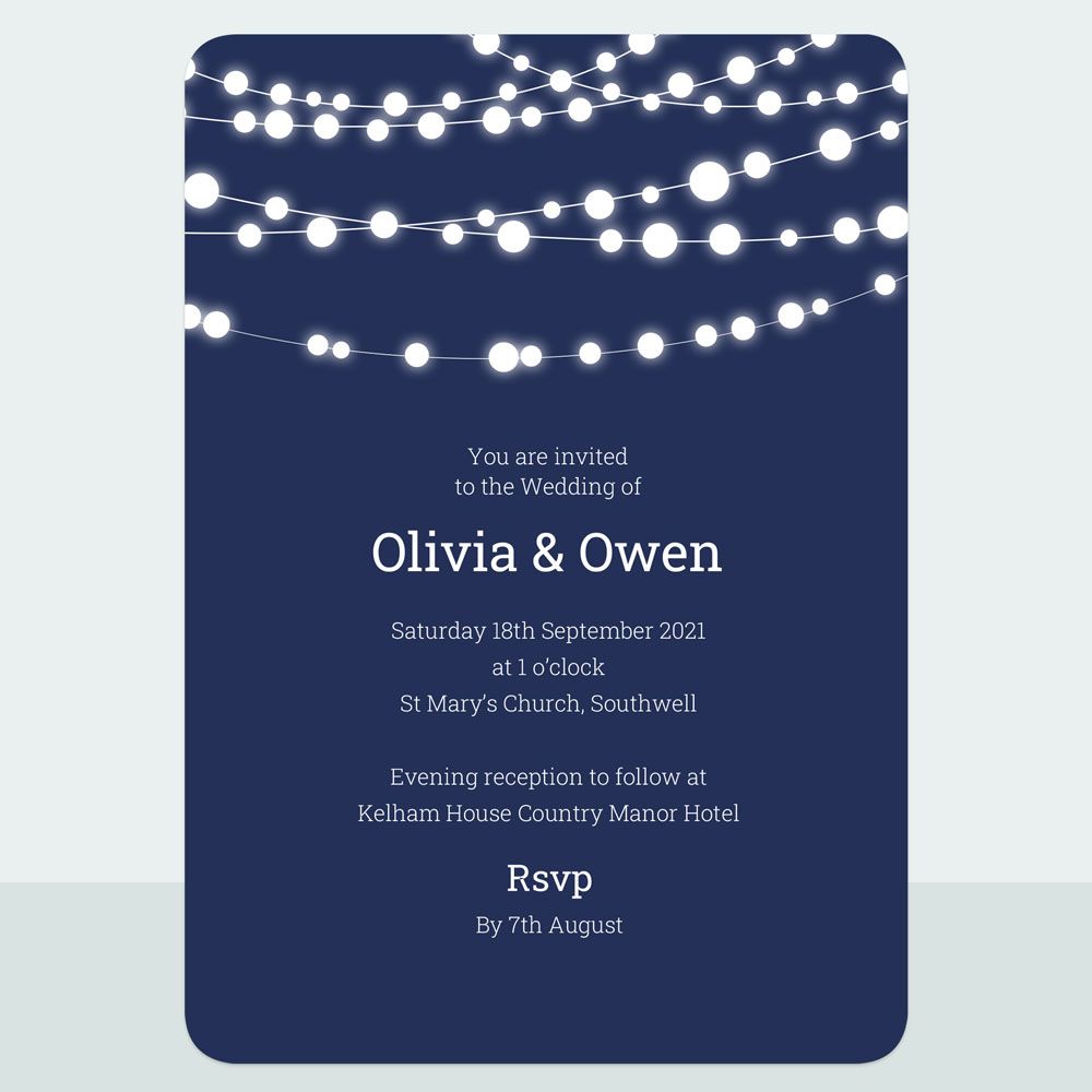 Fairy Lights - Wedding Invitation & Information Card Suite