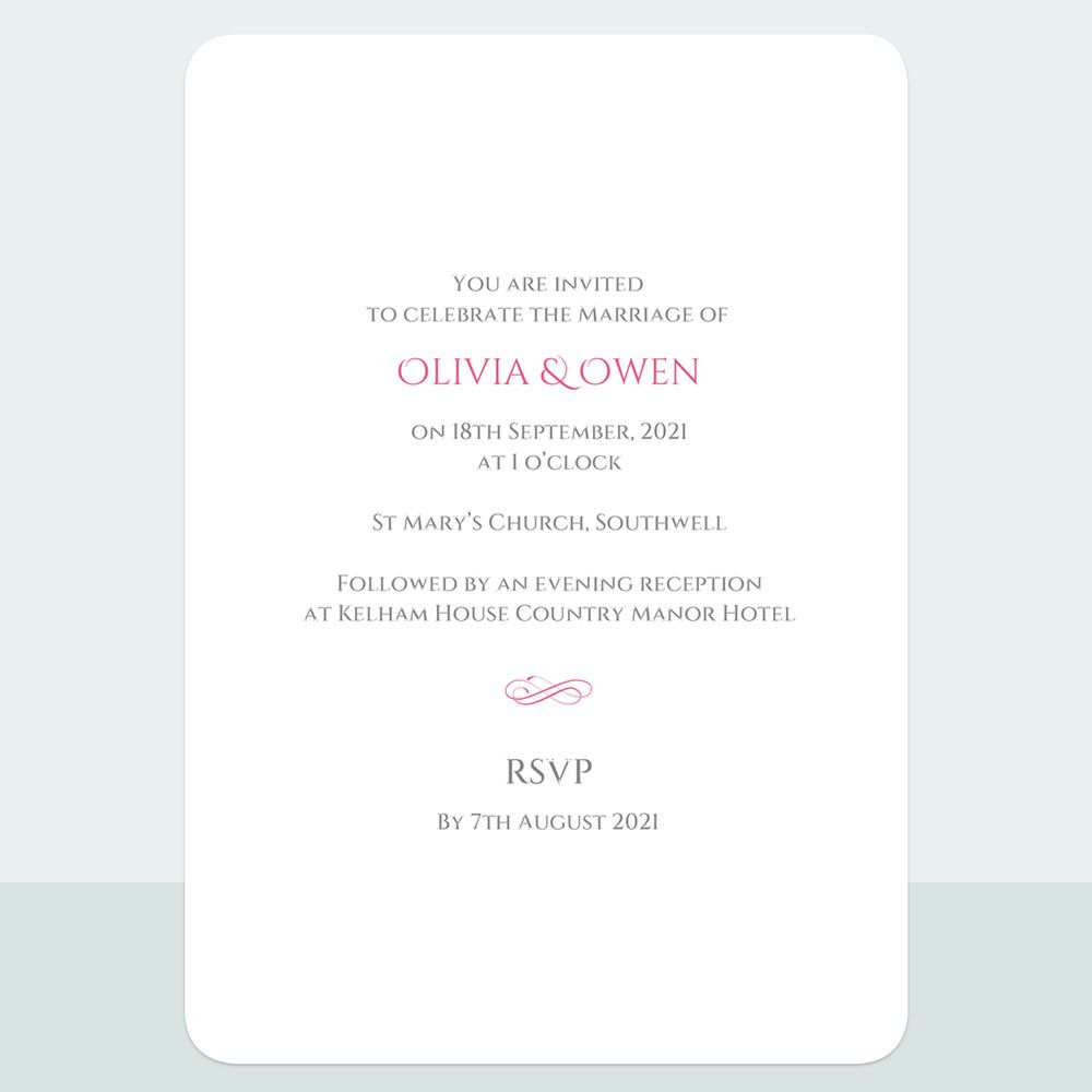 Formal Typography Bespoke - Wedding Invitation & Information Card Suite