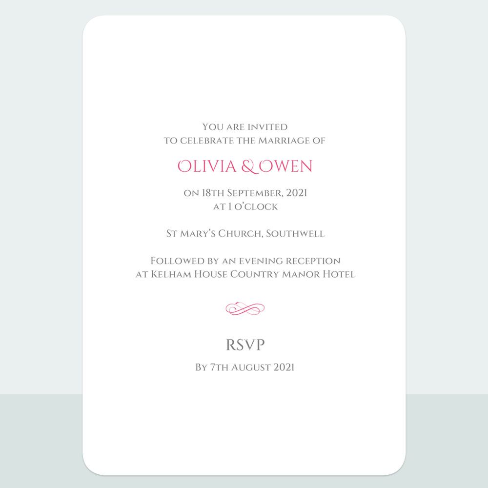 Formal Typography Bespoke - Wedding Invitation & Information Card Suite