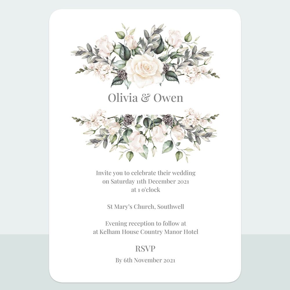 Winter Bouquet - Wedding Invitation & Information Card Suite