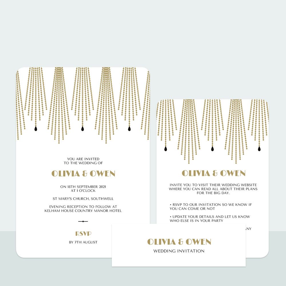 Gatsby - Wedding Invitation & Information Card Suite