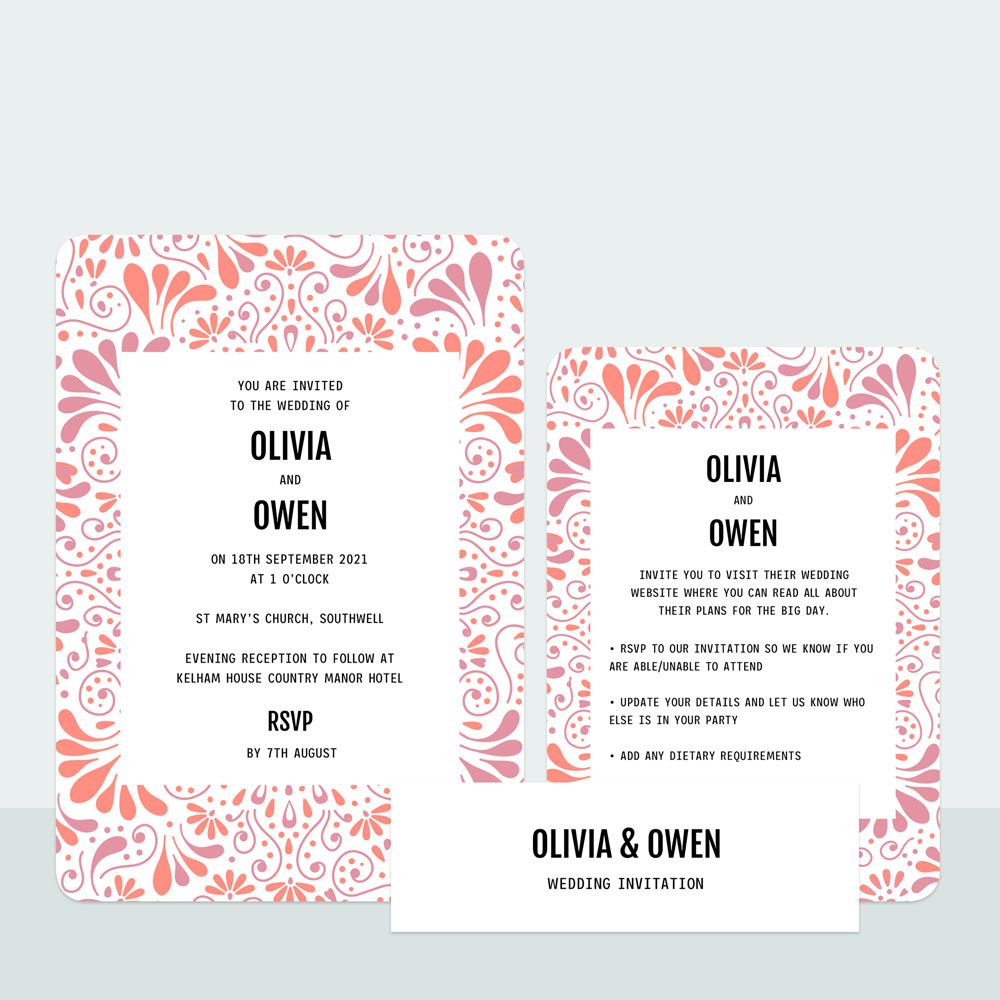 Indian Summer - Wedding Invitation & Information Card Suite