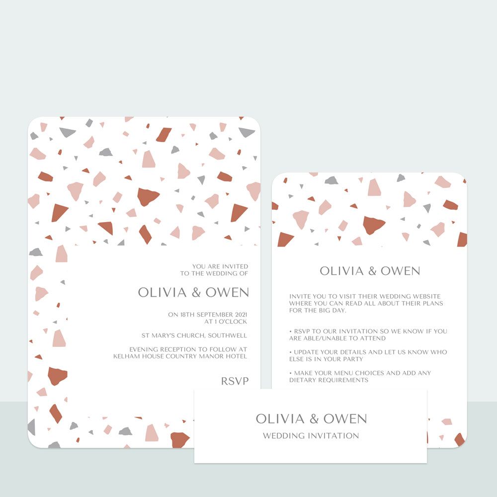 Terrazzo - Wedding Invitation & Information Card Suite