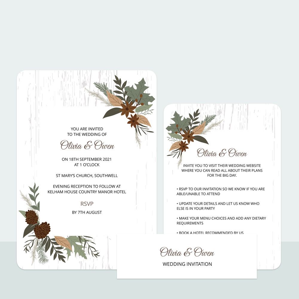 Woodland - Wedding Invitation & Information Card Suite