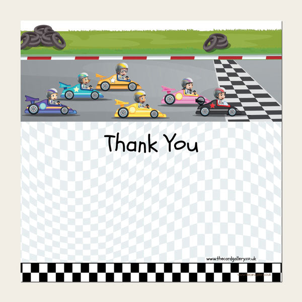 Ready to Write Kids Thank You Cards - Go Karting - Pack of 10