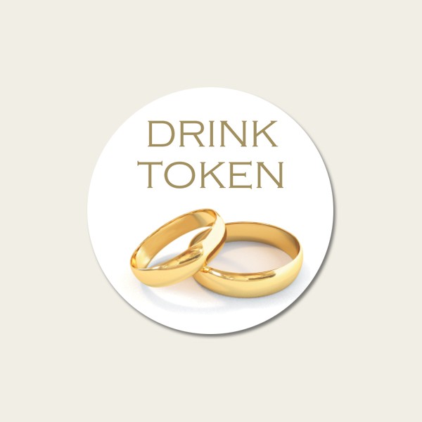 Gold Rings - Drink Tokens - Pack of 30