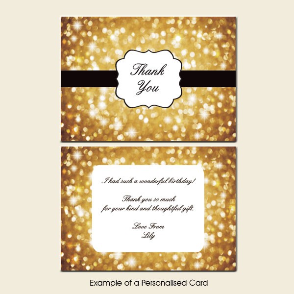 Thank You Cards - Gold Glitter Pattern - Pack of 10