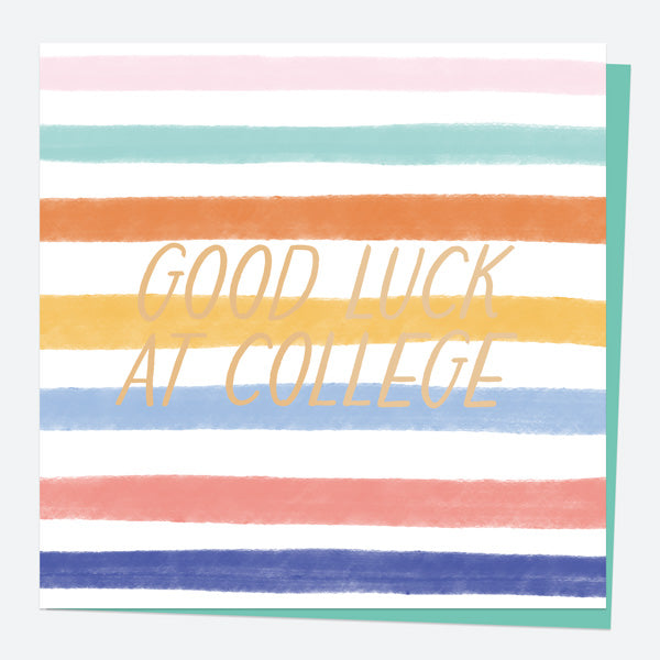 Luxury Foil Good Luck Card - Abstract Colours - First Day At College