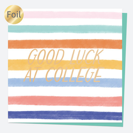 Luxury Foil Good Luck Card - Abstract Colours - First Day At College