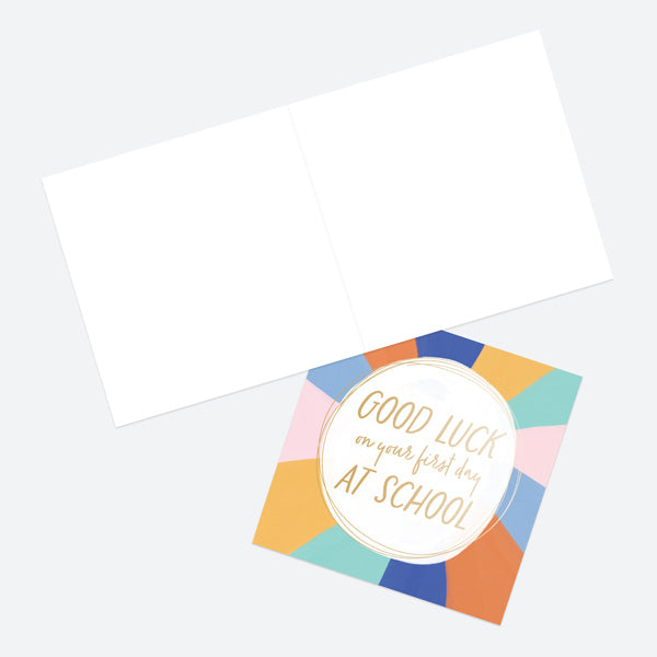 Luxury Foil Good Luck Card - Abstract Colours - First Day At School