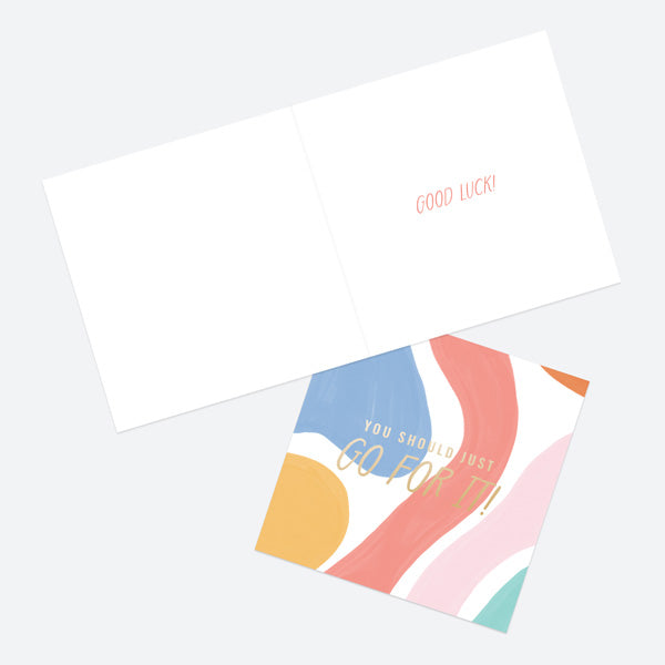 Luxury Foil Good Luck Card - Abstract Colours - Go For It