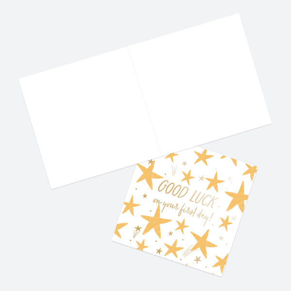 Luxury Foil Good Luck Card - Abstract Stars - First Day