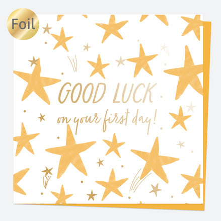 Luxury Foil Good Luck Card - Abstract Stars - First Day