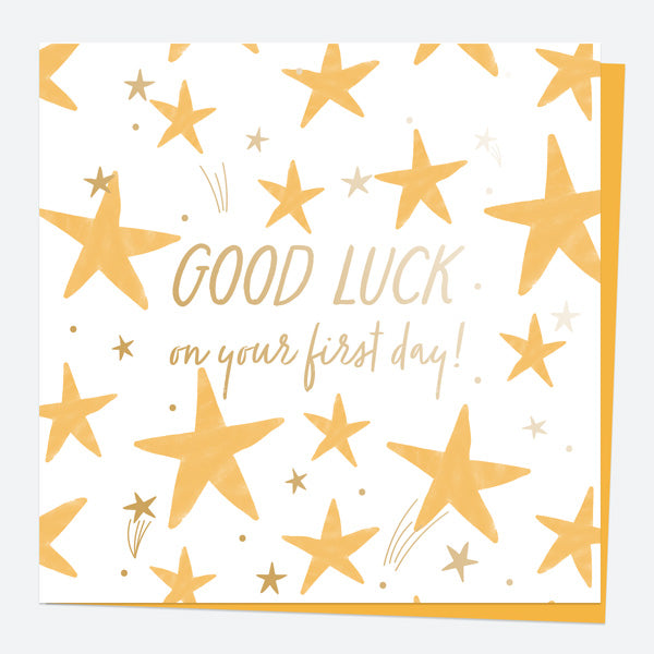 Luxury Foil Good Luck Card - Abstract Stars - First Day