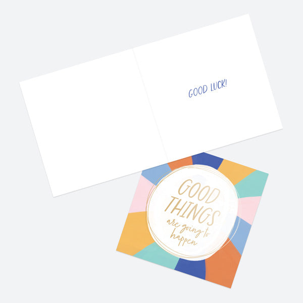 Luxury Foil Good Luck Card - Abstract Colours - Good Things