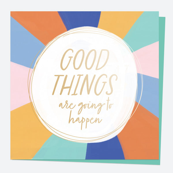 Luxury Foil Good Luck Card - Abstract Colours - Good Things
