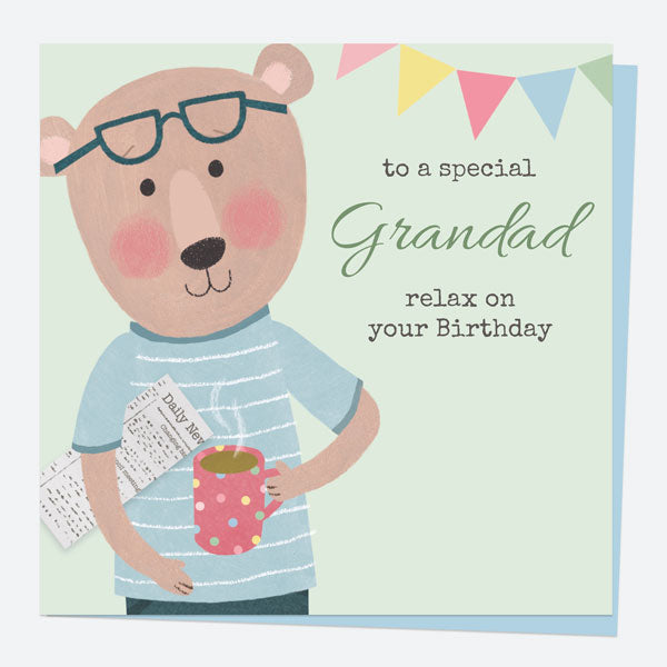 Grandad Birthday Card - Dotty Bear - Mug - Birthday Special Grandad