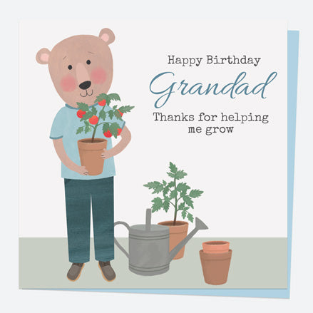 Grandad Birthday Card - Dotty Bear Gardening - Grandad