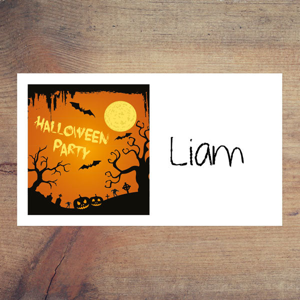 Graveyard Silhouette - Halloween Party Bag & Sticker - Pack of 10