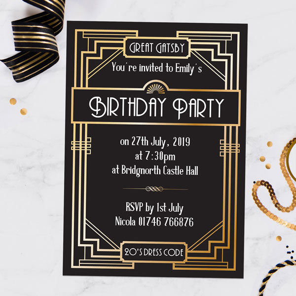 Great Gatsby - Invitations - Pack of 10